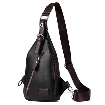 

Outdoor sport men's bag wear-resisting chest bag PU waterproof bags for men high capacity zipper men's shoulder bag travel bags