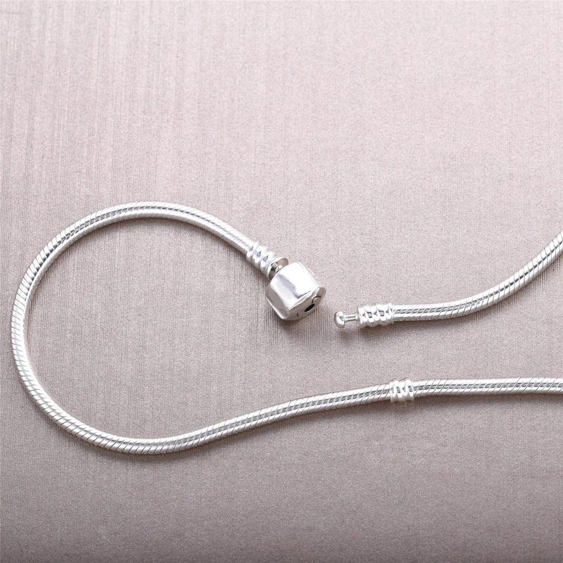 YANHUI,, Женское Ожерелье, 45-60 см, толщина 3 мм, 925 серебро, цепочка в виде змеи, подходит для оригинальных кулонов, бусины, подвески, сделай сам, ювелирное изделие для женщин