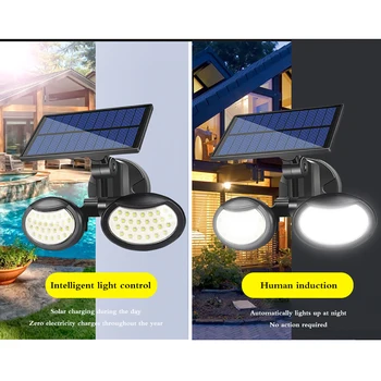 

Two-Head Solar Lamp Powerful Motion Sensor Solar Light Outdoor Solar Lamp Sunlight Waterproof Street Lamp For Garden Decoration