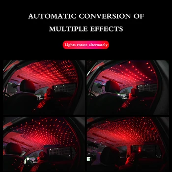 

Onever Car Roof Light Car Roof Laser LED Car Roof Star Night Light Projector Atmosphere Galaxy Lamp Red Adjustable Party