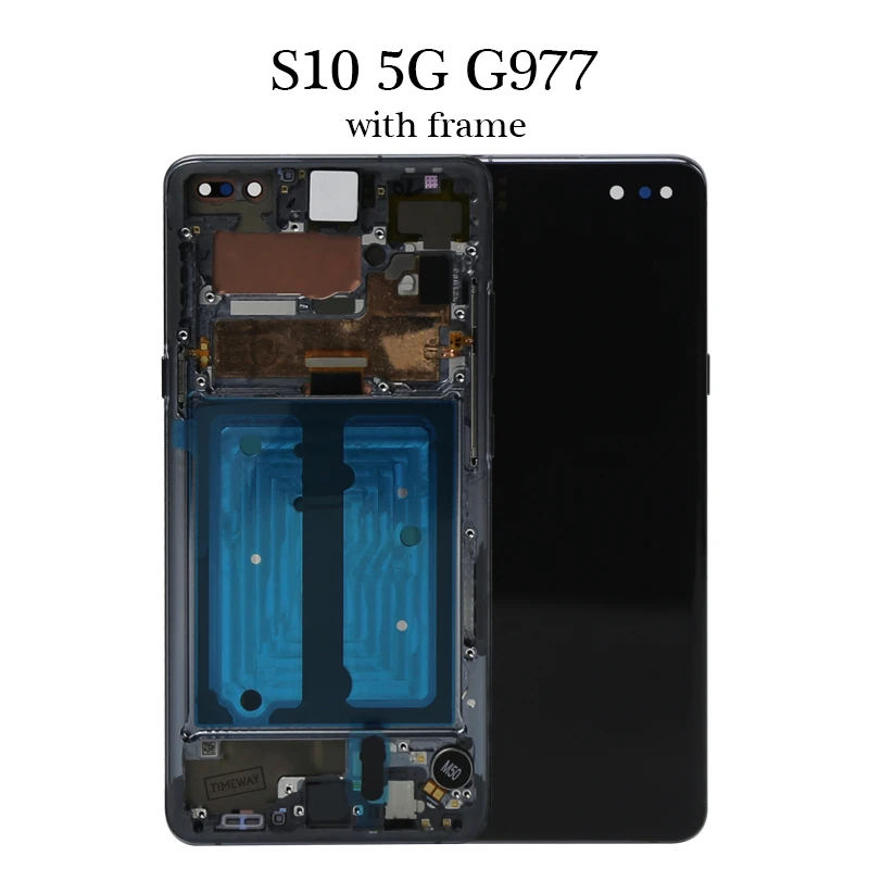 1 шт Супер AMOLED для samsung Galaxy S10 5G G977 lcd дисплей кодирующий преобразователь сенсорного экрана в сборе для S10 lcd Замена для G977