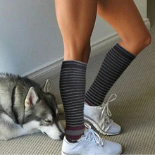 Мужские и женские профессиональные спортивные полосатые носки для езды на велосипеде на открытом воздухе, компрессионные эластичные дышащие носки