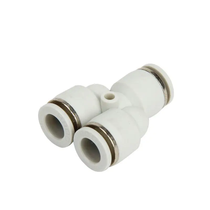 

Free shipping PY-4 6 8 10 12 16MM Pneumatic connector white series Y type three way quick connector plastic