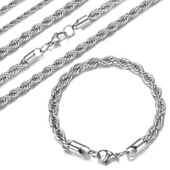 

Wholesale 10pcs/Lot 316l Stainless Steel Chain Necklace and Bracelet Jewelry Accessorie Multi Sizes with Lobster Claw Clasps