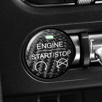 

For Ford Mustang 2015 2016 2017 2018 2019 2020 Car Start Stop Engine Push Switch Button Trim Cover Black Carbon Fiber