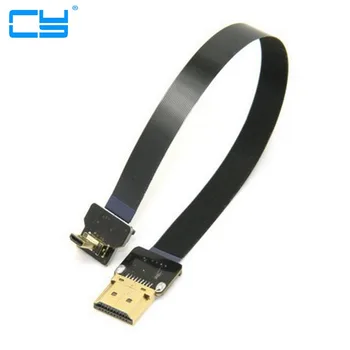 

20 cm 90 Graus para Cima Em Angulo Micro HDMI Macho para HDMI cabo FPC Flat Cable fpv para GOPRO fpv Multicopter Aerea fotografi