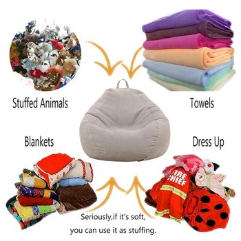 

Large Bean Bag Chairs Sofa Covers Solid Color Simple Design Indoor Lazy Lounger Indoor Home Decoration No Filling