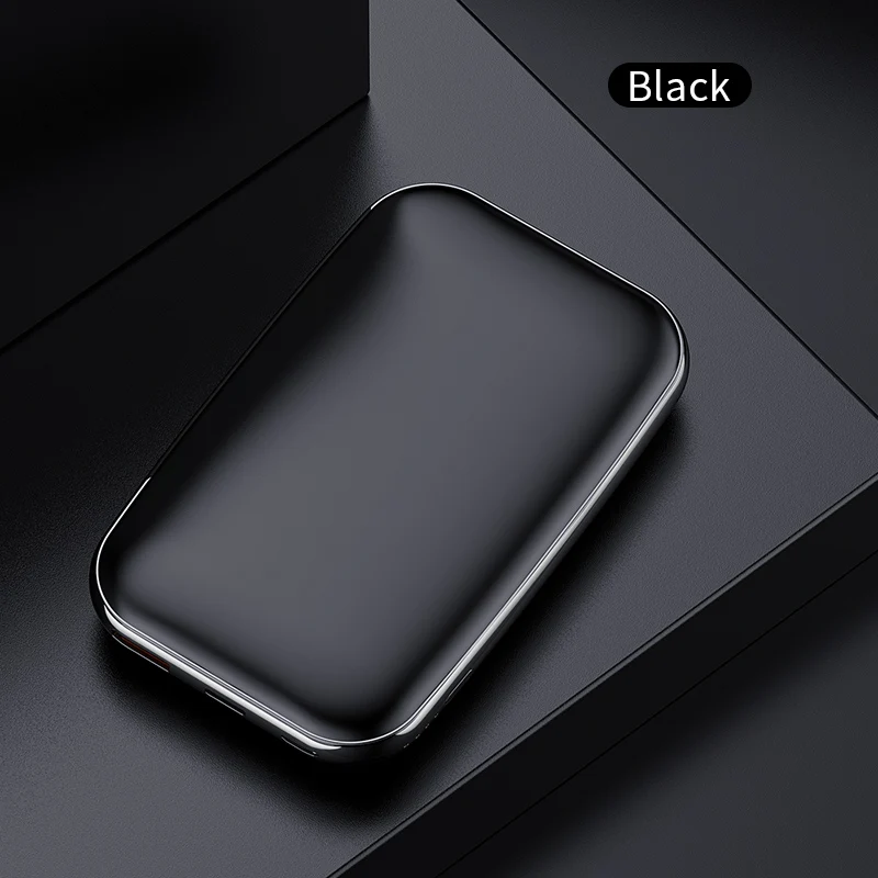 YKZ mi ni power Bank 10000 мАч Pover Bank QC 3,0 Тип C PD Быстрая зарядка внешний аккумулятор зарядное устройство для iPhone Xiaomi mi - Цвет: Black