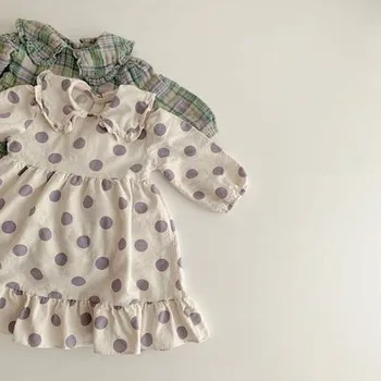 

Owligbaby Wholesale Baby Kids Girls Dress Dots Plaid Casual Princess Dresses FZ546