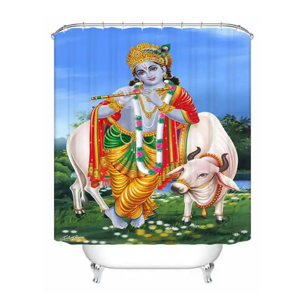 Shower Curtain Пользовательские Водонепроницаемый душ Шторы индийских богов@ 01 печатные Ванная комната Декор различные размеры#180324-01-14 - Цвет: Shower Curtain