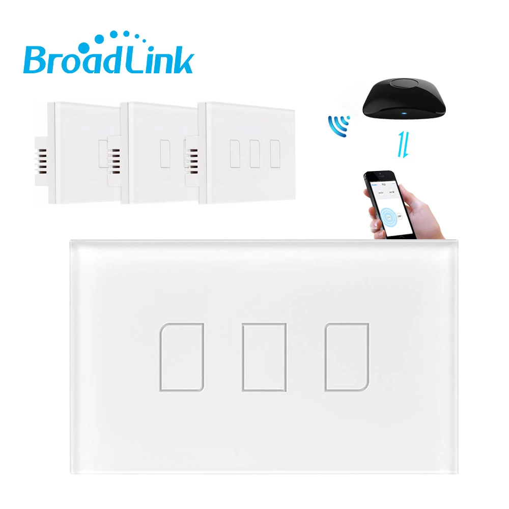 Broadlink TC2 1/2/3 банды США WiFi переключатель настенный сенсорный панельный светильник