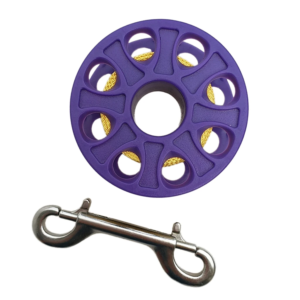 Scuba Diving Diver Dive Reel Finger Spool & 18m Line, Double End Bolt Snap - Choice of Color