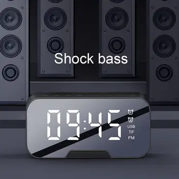 

1pc LED Mirror Clock Digital Desk Clock Radio Wireless Clock Display Home Decoration Bluetooth Mirror Speakers Temperature Q3Q7