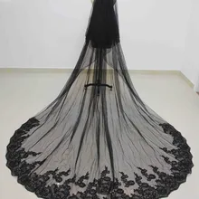 Настоящая фотография, два слоя, блестки, кружевная кромка, 3 метра, черная длинная свадебная вуаль с гребнем, 2 T, индивидуальная свадебная вуаль, сделанная