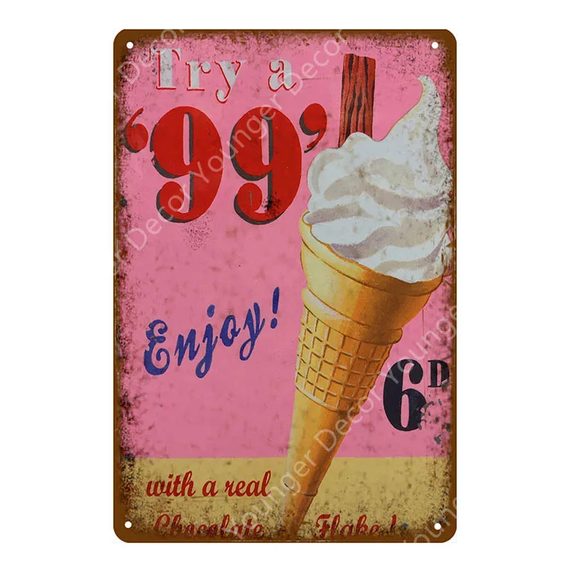 Едят кекс металлические знаки ракета мороженое пончики оловянный плакат еда напитки Gin наклейка для кухни дома украшения для кафе бара YI-026 - Цвет: YD6987EI