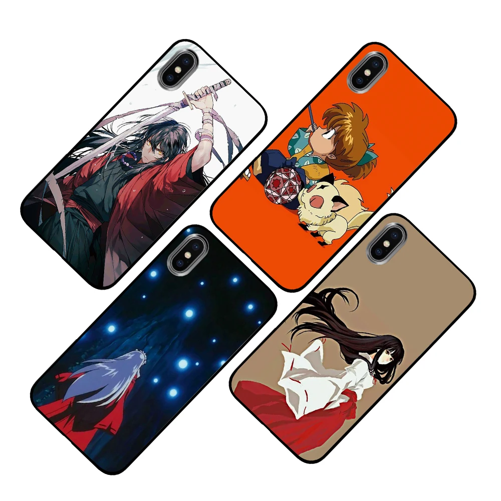 Inuyasha Аниме Черный чехол ТПУ для iPhone 5 5S 6 6s 7 8 Plus X XS XR 11 Pro Max|Чехлы-накладки| |
