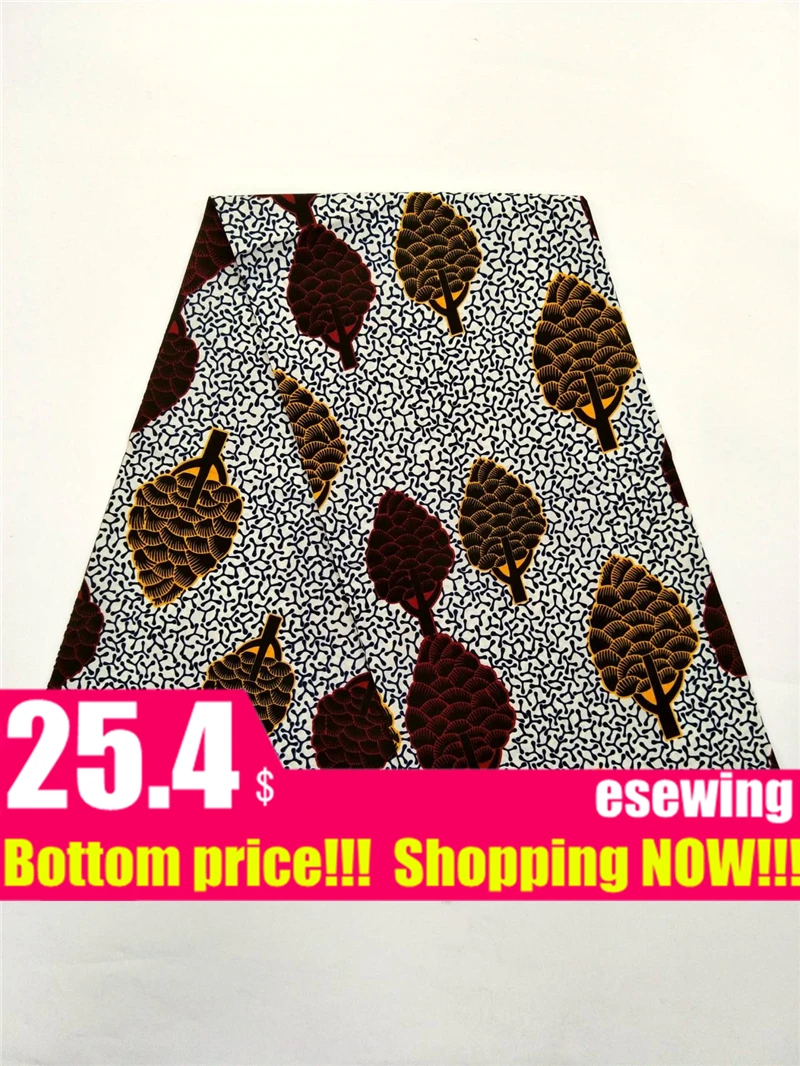 New African real wax print fabric 6 yards Cotton Ankara Nigeria Ghana dutch real wax for patchwork sewing african dresses 12103 - Цвет: 21