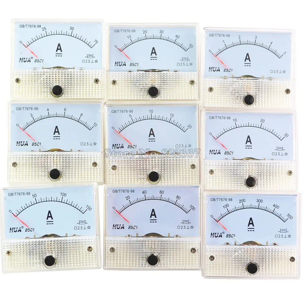 Analog Current Meter Panel 85C1 DC 1A 2A 3A 5A 10A 20A 30A AMP Gauge