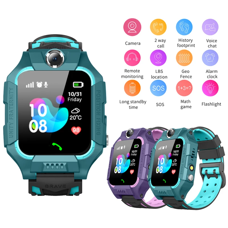 

Boy Girl Smart Watch with GSM Touch Screen GPRS LBS Tracker SOS for Kids Children Waterproof Cute SIMS Card Camera Smartwatch