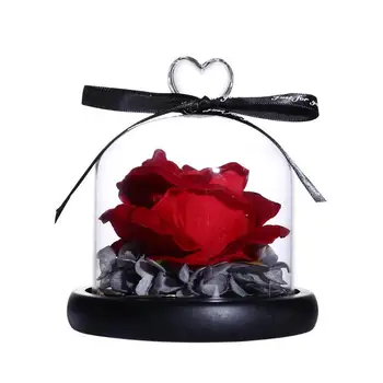 

Decorative Rose LED Night Lamps Glass Cover Copper Wire Light Valentines Wedding Gifts Battery Powered Holiday Lighting