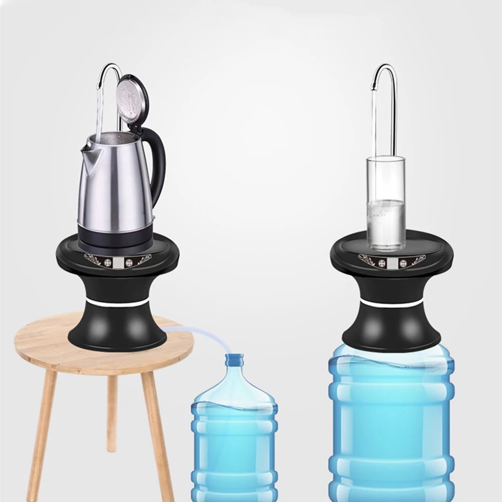 Диспенсер для бутылок с водой портативный usb-насос для питьевой воды с подносом черный/белый диспенсер для бутылок с водой