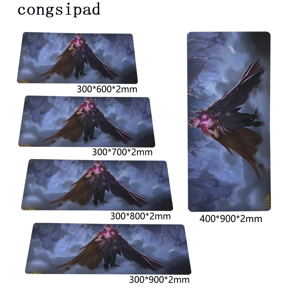 Large Size mouse pad Plain Extended Water-resistant Anti-slip Natural Rubber Gaming mousepad Desk M Rakan and Xayah Hero |