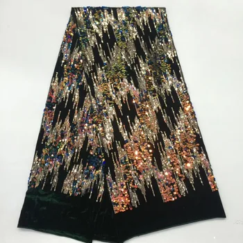 

African Lace Fabric 2019 Embroidered Nigerian Beaded Laces Fabric High Quality French Tulle Lace Fabric For Women