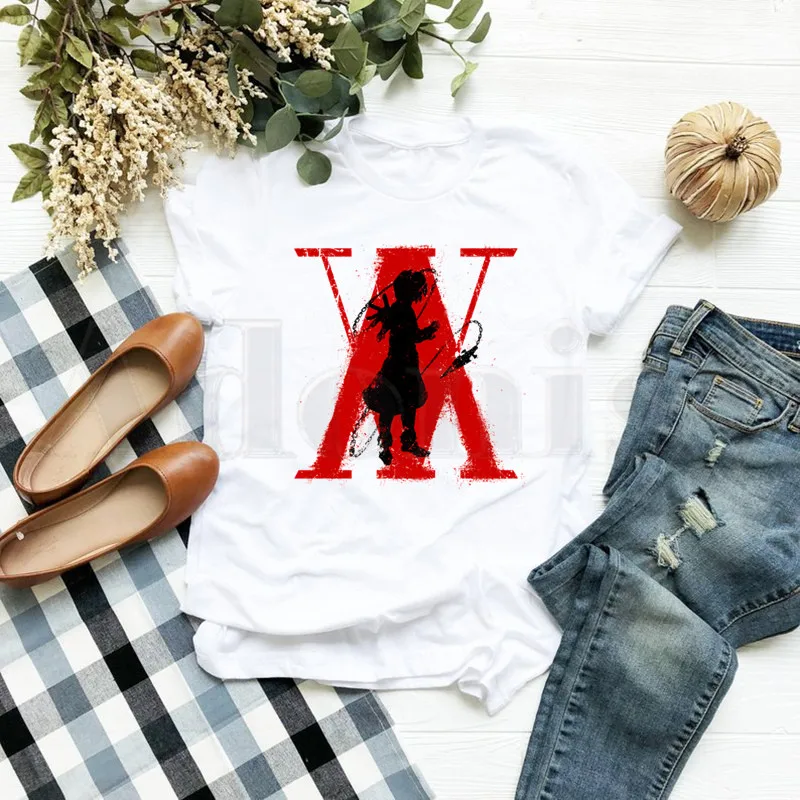

Hunter X Hunter Anime Manga Kurapika HxH Devil Eye T Shirts Women's T-shirt Short Sleeve Female Tops Tees Harajuku Vogue Vintage
