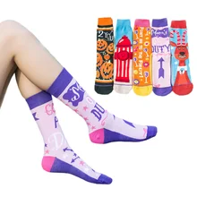 2 пар/лот, носки с ассиметричным узором для женщин, цветные забавные носки с милым рисунком, уличная одежда, повседневные хлопковые носки