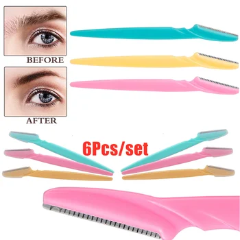 

6ps Eyebrow Trimmer Hair Remover Eyebrow Remover Facial Razor Blades Shaver Sharp Portable Set Makeup Tool Kit for Women