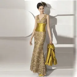 Plus Size Mother Of The Bride Dresses Mermaid V-neck With Jacket Lace Groom Long Mother Dresses For Wedding