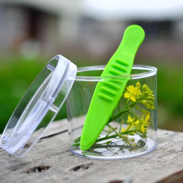 Nature Exploration Toys Kit Kids Plant Insect Study Tool-Plastic Scissor Clamp Tweezers Inset Round Head Scissors Clamp Toys 3