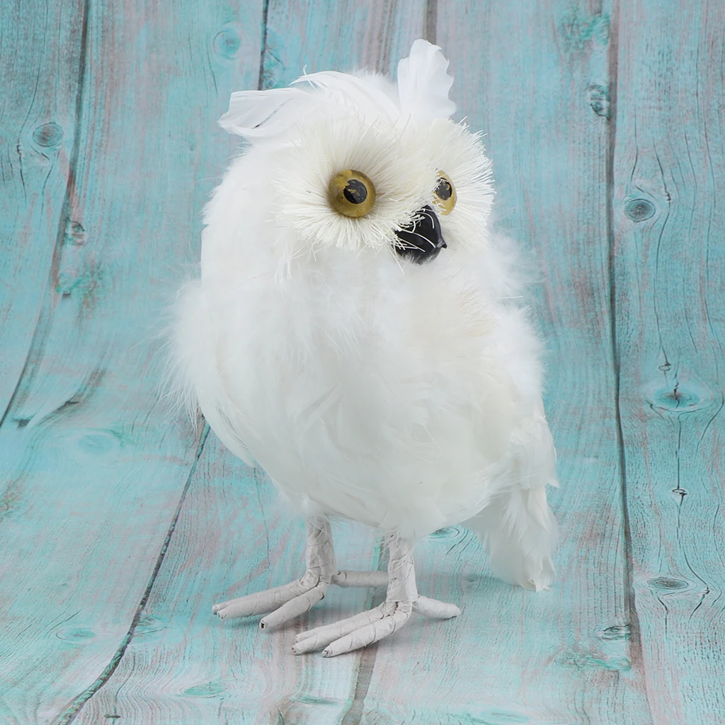 18cm Furry White Owl, Stuffed Small Plush Animal Toy Ornaments for Home Car Decoration