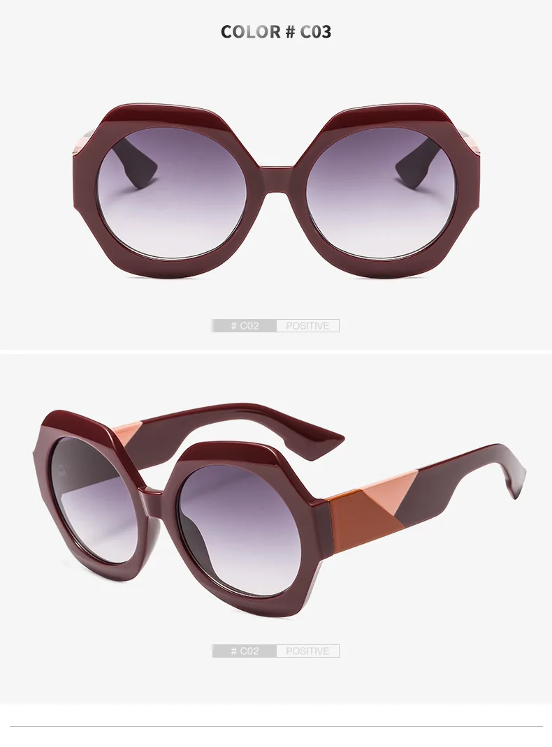 AOZE новые шестигранные солнцезащитные очки для женщин, леопардовые солнцезащитные очки, градиентный режим, солнцезащитные очки, солнцезащитные очки, UV400