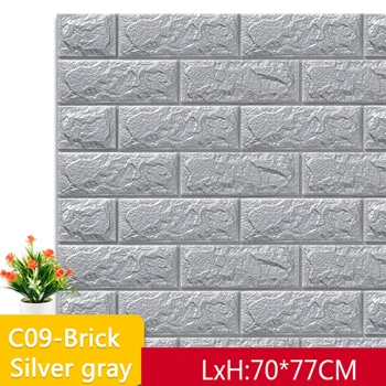 

3D Brick PE Foam Wall Stickers Panels Room Decal Stone Decoration Embossed Living Room Kids Bedroom Home Decor 77*70cm