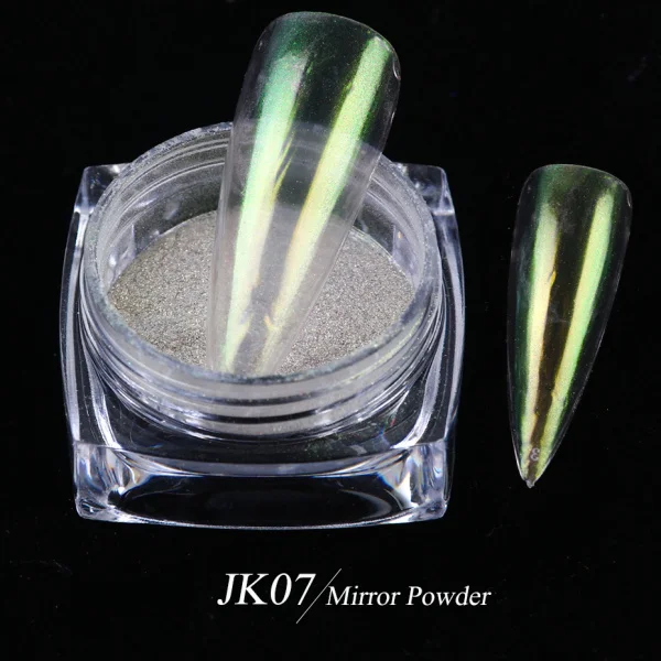 0,5 г ледяной прозрачный зеркальный блеск для ногтей хром Аврора неоновая пудра Волшебная Русалка лак для ногтей пылезащитный лак маникюрный LEJK01-12 - Цвет: JK07