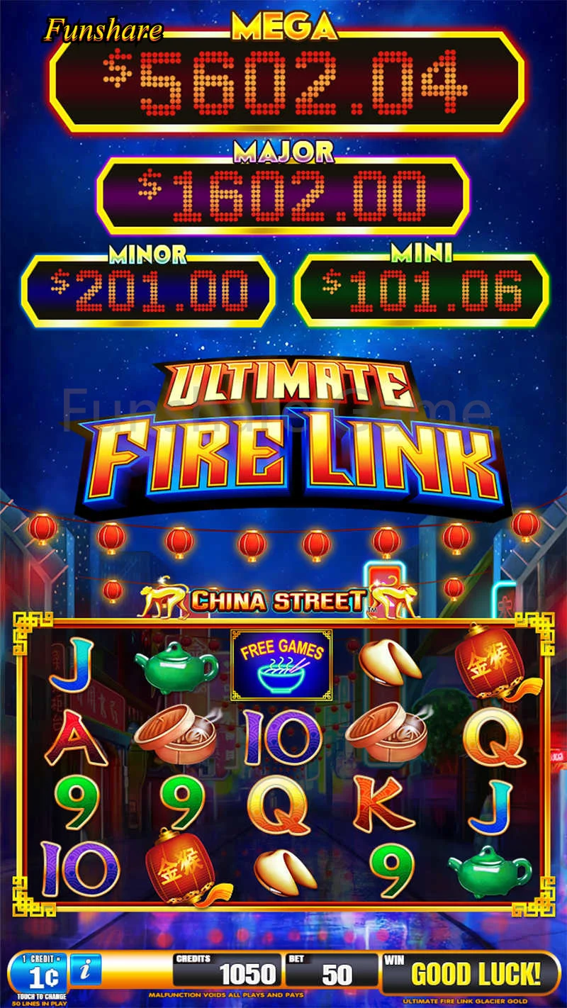 Slots Games Machines Fire Link China Street Vertical Screen Casino Arcade  Gambling Slot Game