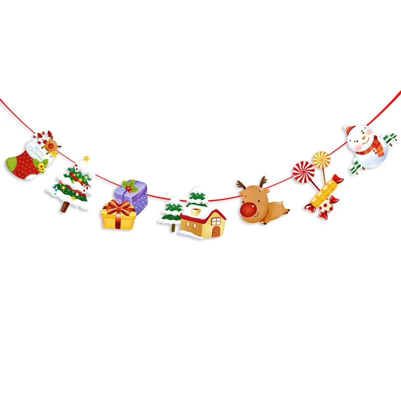 Рождественские украшения для дома бумажный баннер дерево украшения Гирлянда подарок Санта Клаус Снеговик Рождество год - Цвет: Z-5