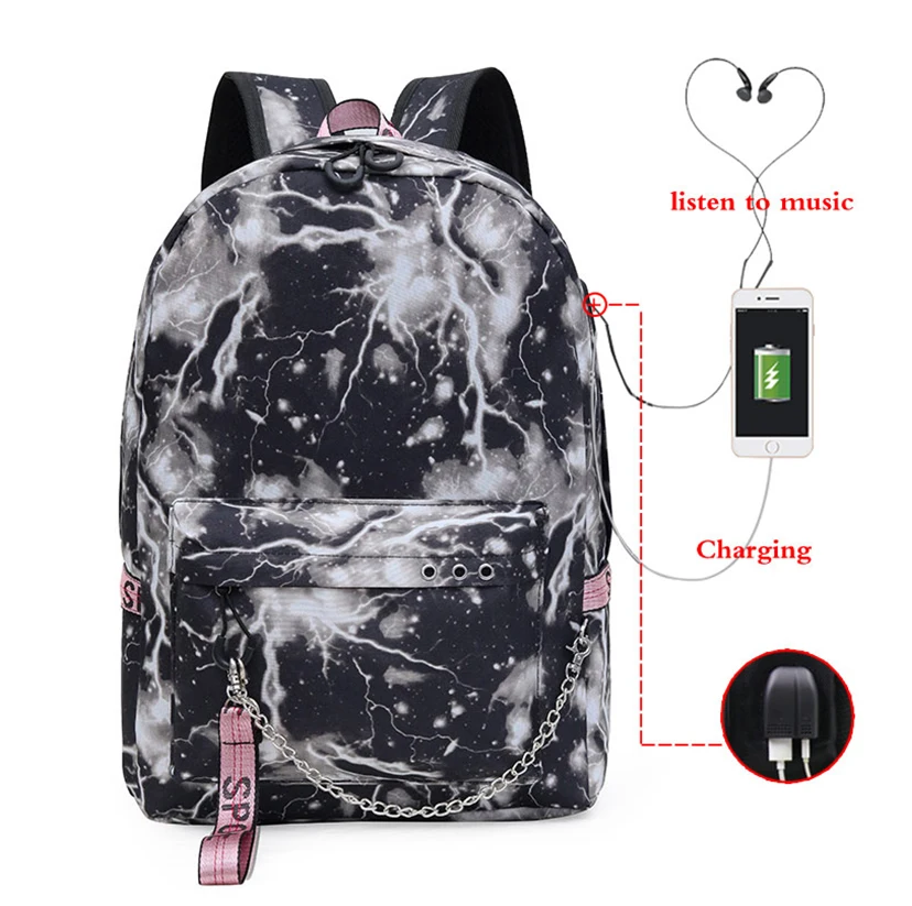 Women Book Bag 27 Lover Loser большие школьные сумки для девочек-подростков, рюкзак с зарядкой через Usb, женская сумка для книг, большая школьная сумка, молодежная сумка для отдыха и колледжа - Цвет: Women Book Bag 27
