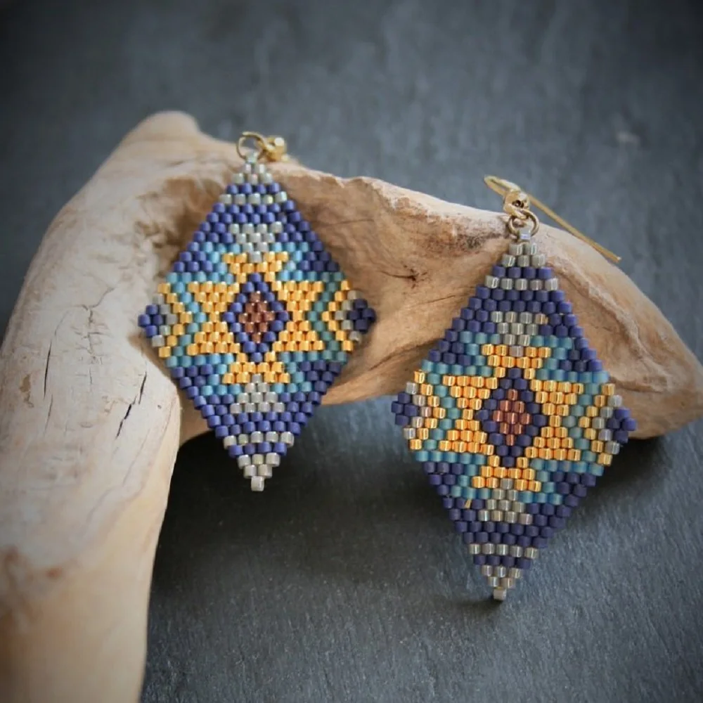 Go2boho большие серьги для женщин богемные серьги от сглаза Миюки геометрические Подвески Бохо модные ювелирные изделия ручной работы ткацкий станок