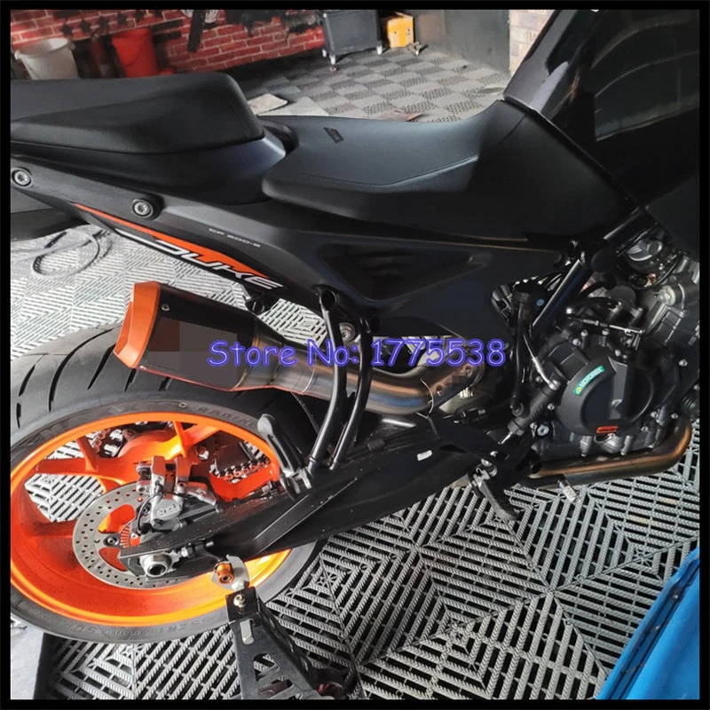 Titanium Alloy Motorcycle Exhaust Slip-on for KTM 790 890 Duke 2018-2023 with Carbon Exhaust Muffler Titanium Link Pipe Cover - Image 6