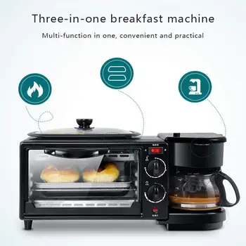 

Multi-functional Fully automatic household coffee machine electrical bread breakfast machine 3 in 1 maker bake oven fried egg