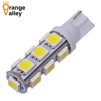 

100pcs Wholesale T10 13 SMD 5050 License Plate LED Lights 168 194 W5W 13LED Car Clearance Bulb 13SMD DC12V High Quality