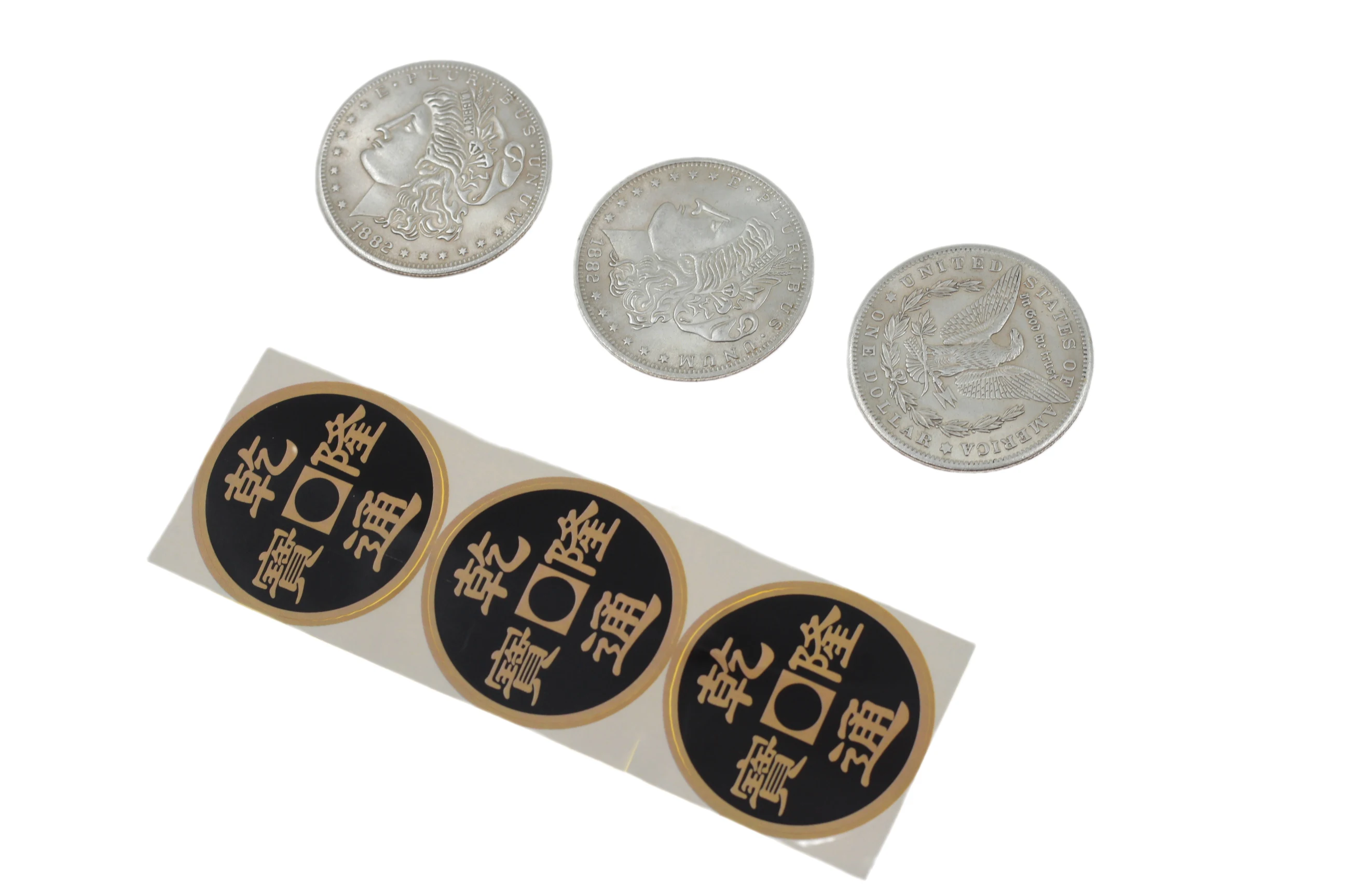 더블 페이스 슈퍼 트리플 코인 (하프 달러 또는 모건 달러), 조니 웡 코인, 클래식 마술 재미 마술 트릭 소품 - AliExpress