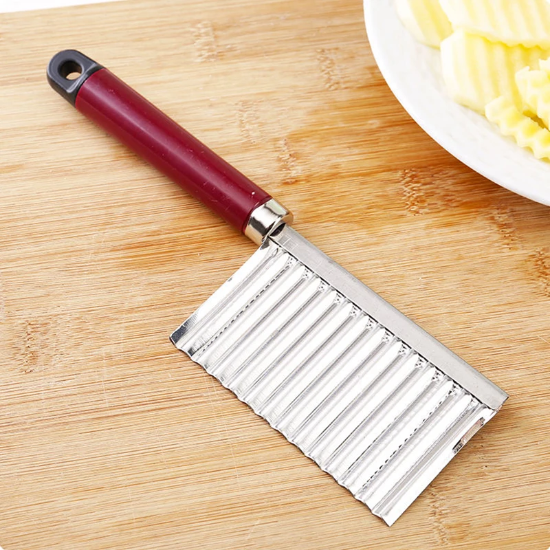 Нож шеф-повара кухонный Многофункциональный Модернизированный резак волновой картофель резак из нержавеющей стали чипы кухонный нож кухня