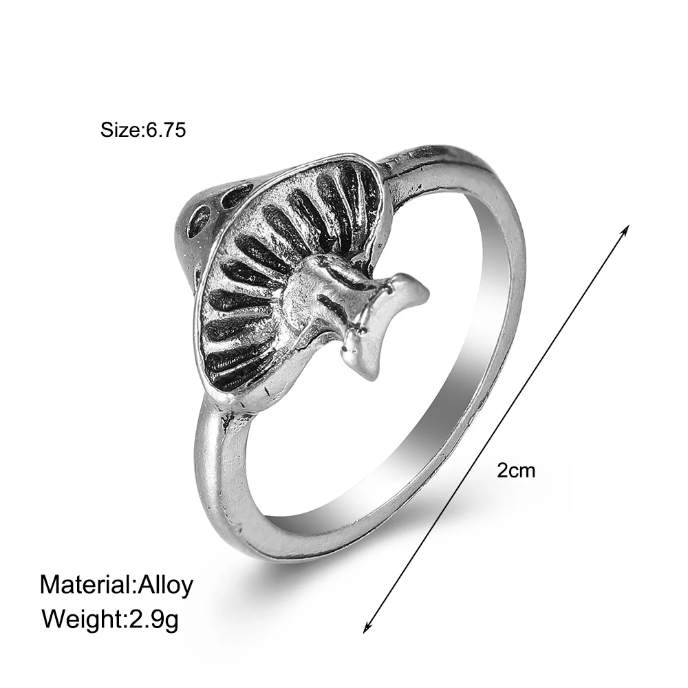 Punk Gothic Heart Ring Set for Women Black Dice Vintage Spades Ace Silver Plated Retro Rhinestone Charm Billiards Finger Jewelry