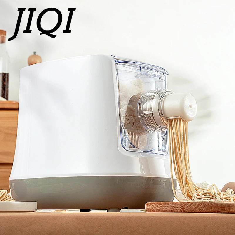JIQI Electric Noodle Press Machine Spaghetti Pasta Maker Commercial Stainless Steel Dough Cutter Dumplings Roller Noodles Hanger