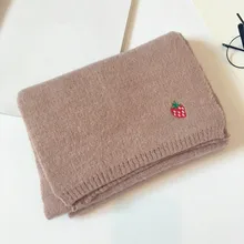 Сезон осень-зима; вязаный детский шарф; женские модные туфли в Корейском стиле фрукты вышивка, кольцо шарф для мальчиков и девочек, 39