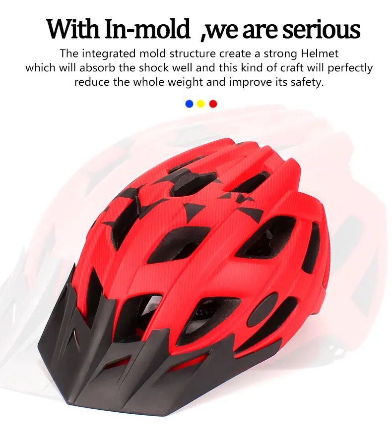 23 Air Vents Aero Bicycle Helmet PC+ EPS Visor BMX Helmet with LED Taillight Racing Cycling Safety Sport Helmets