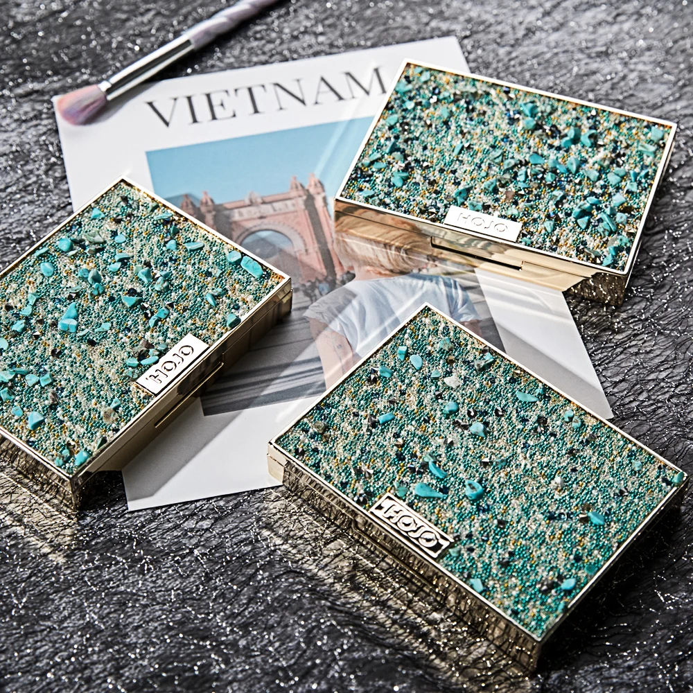 Hojo Quicksand Eyeshadow Palette Shimmer Matte  Eyeshadow Pigment Waterproof Long Lasting Glitter Eye Makeup Comes With Brush